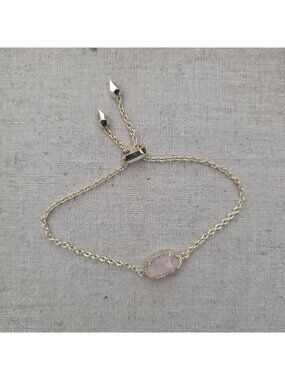 Kendra Scott 14K Gold Plated Elaina Rose Quartz Adjustable Bracelet